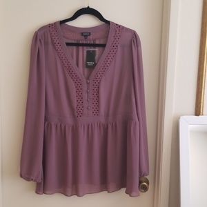Mauve blouse, perfect for work or play